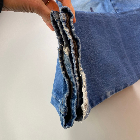 Men's Wrangler Blue Cowboy Cut Jeans 36 x 34 Vintage Cotton Distress Thrash - Picture 11 of 13